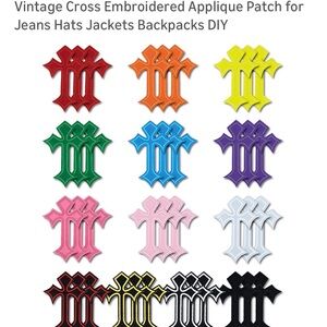 Colorful Cross Embroidered Applique Patches